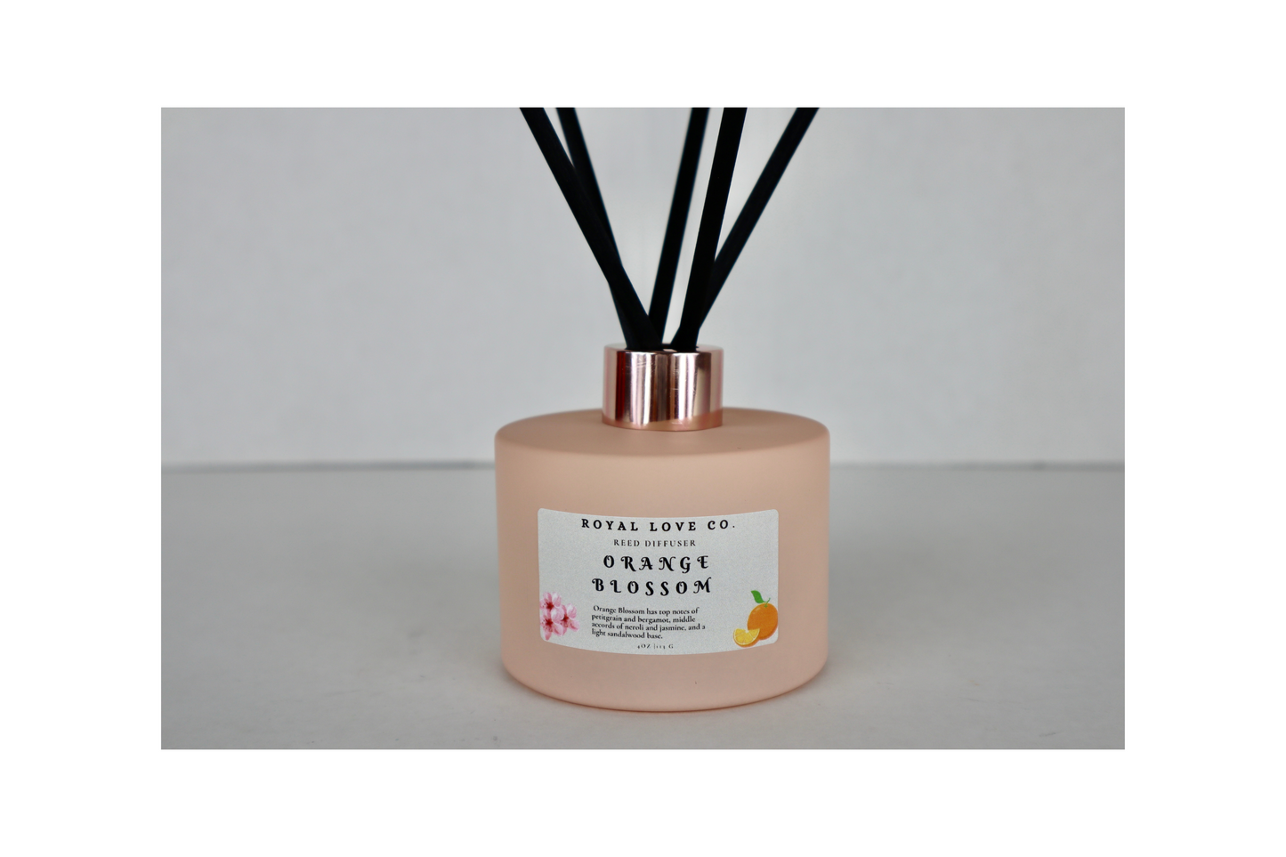 Orange Blossom Reed Diffuser in a Scallop Shell Matte Bottle, 4 oz