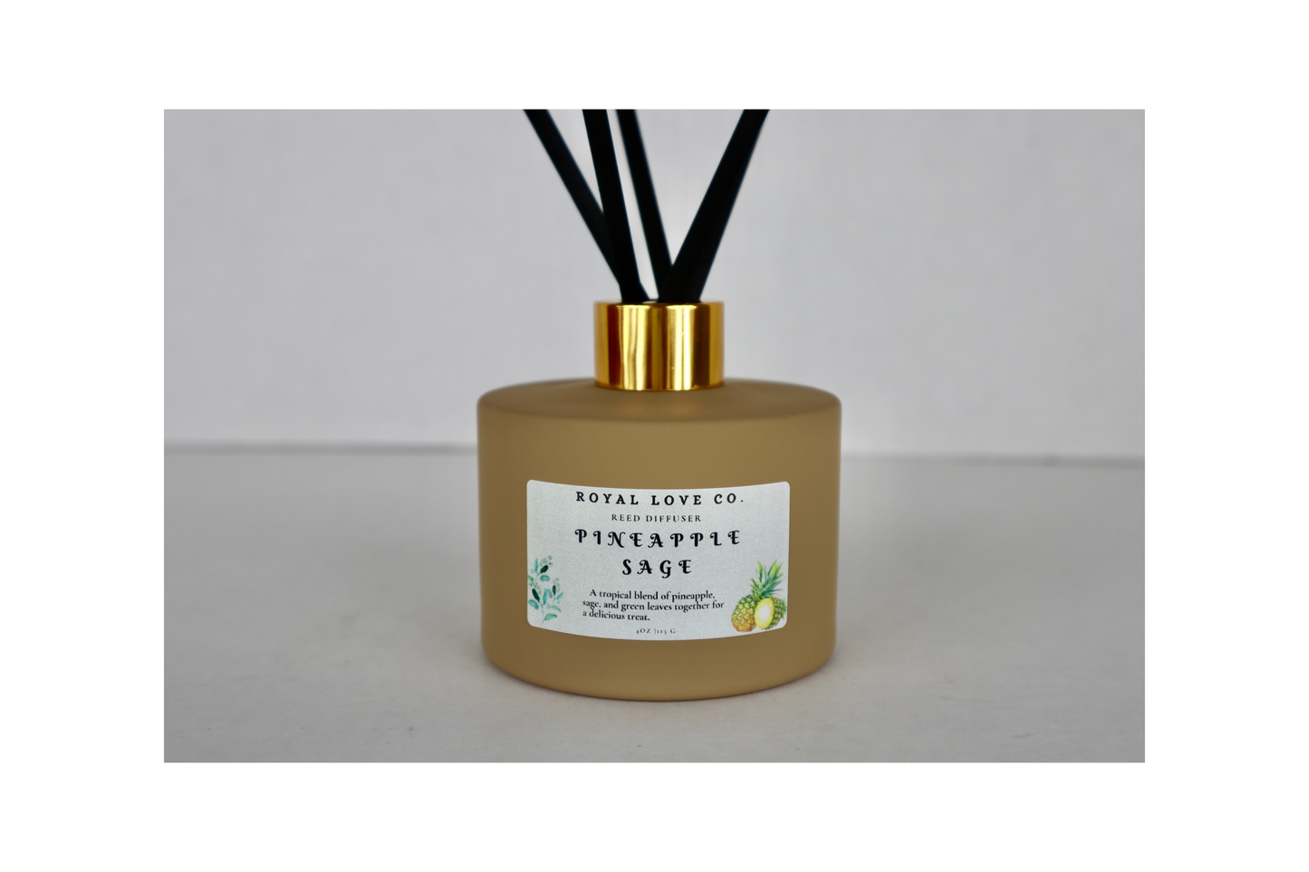 Pineapple Sage Reed Diffuser in a Ice Coffee Matte Bottle 4 oz