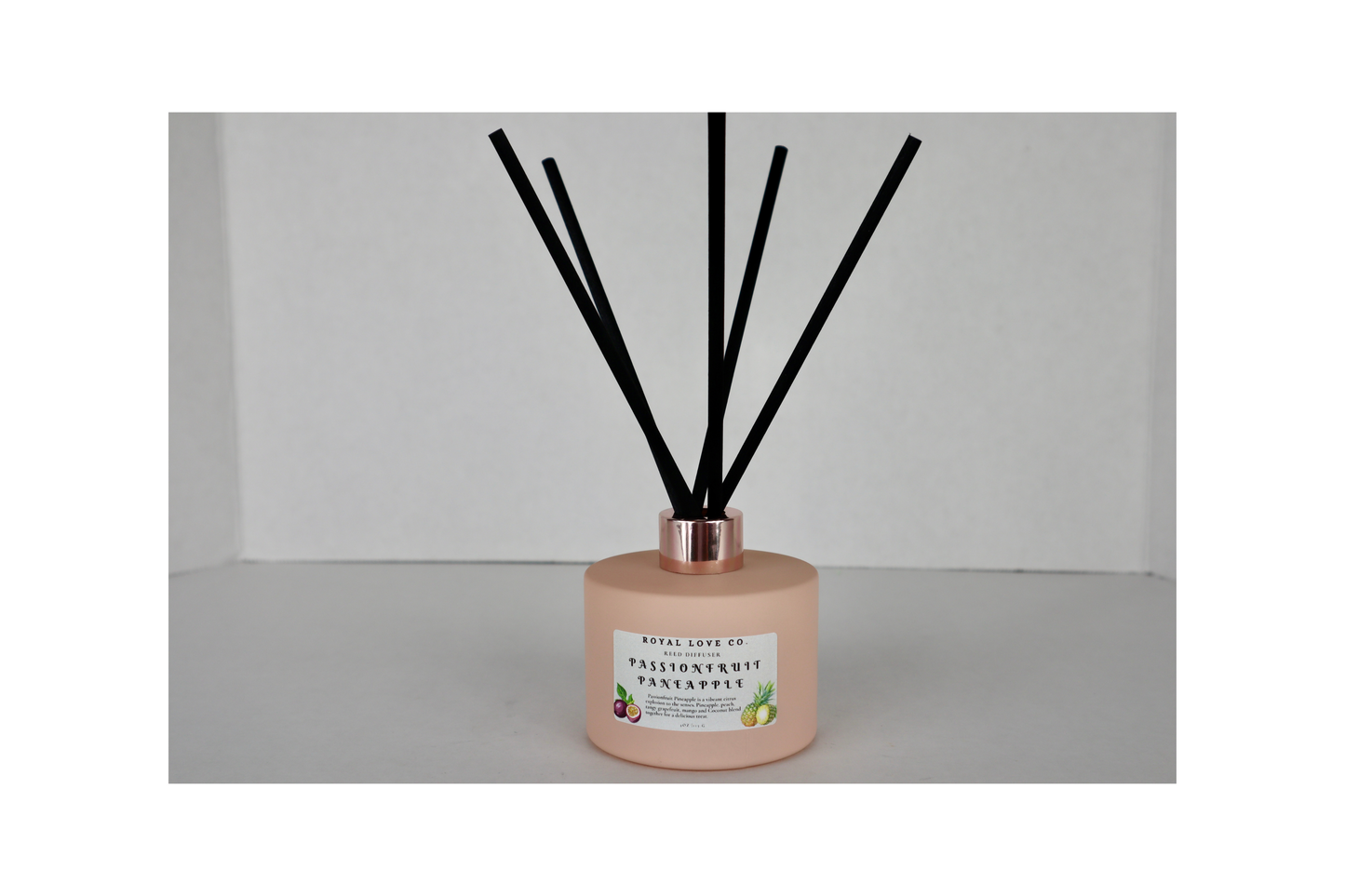 Passionfruit Pineapple Reed Diffuser in a Scallop Shell Matte Bottle 4 oz