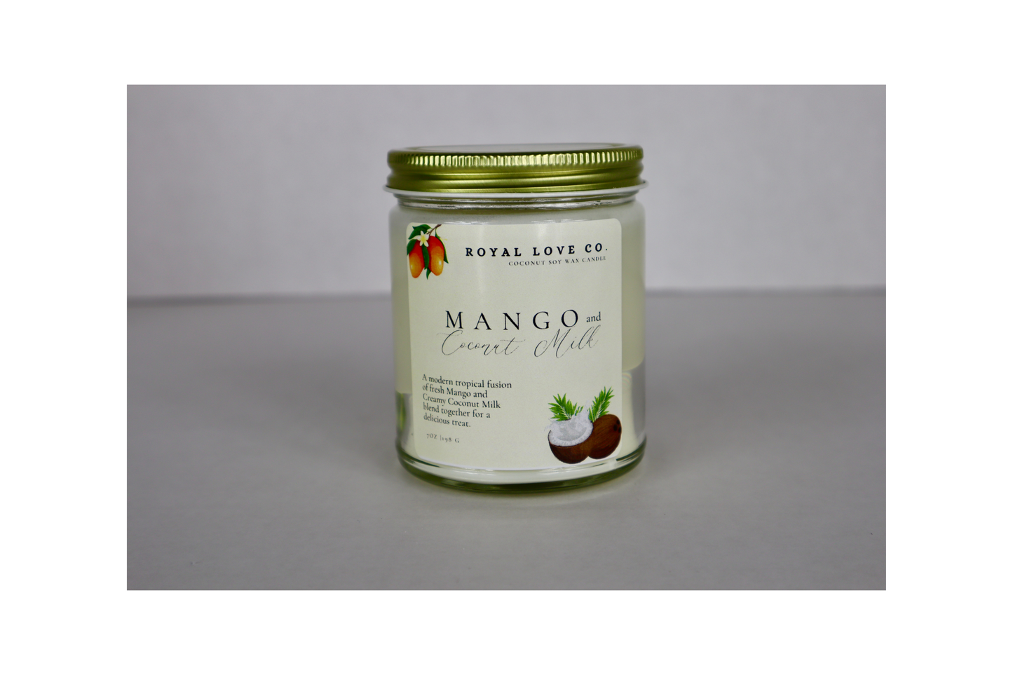 Mango and Coconut Milk All-Natural Soy-Coconut Candle.