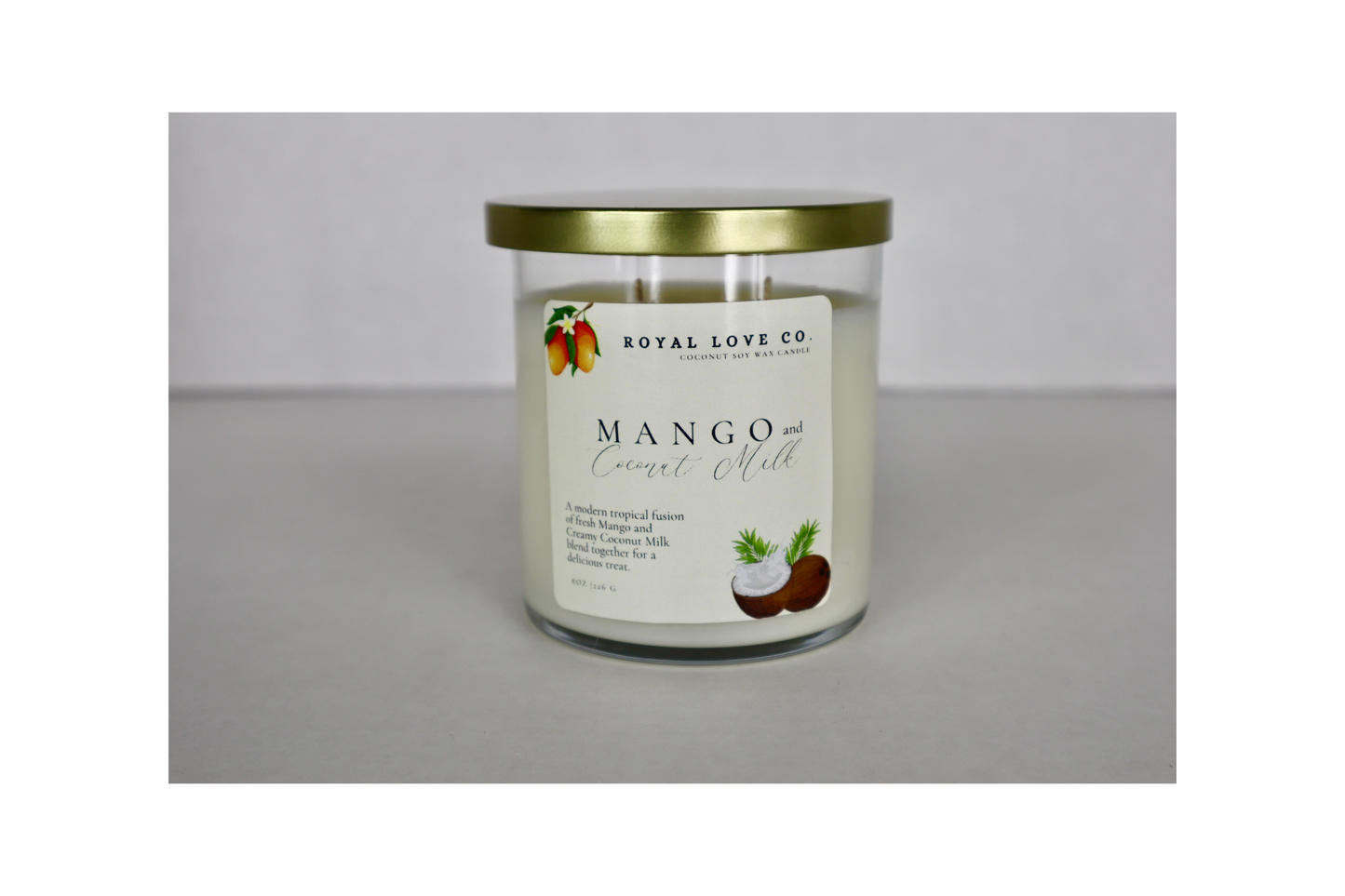 Mango and Coconut Milk All-Natural Soy-Coconut Candle.