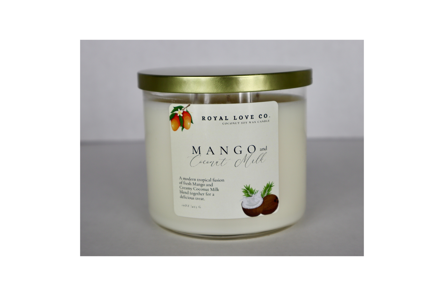 Mango and Coconut Milk All-Natural Soy-Coconut Candle.