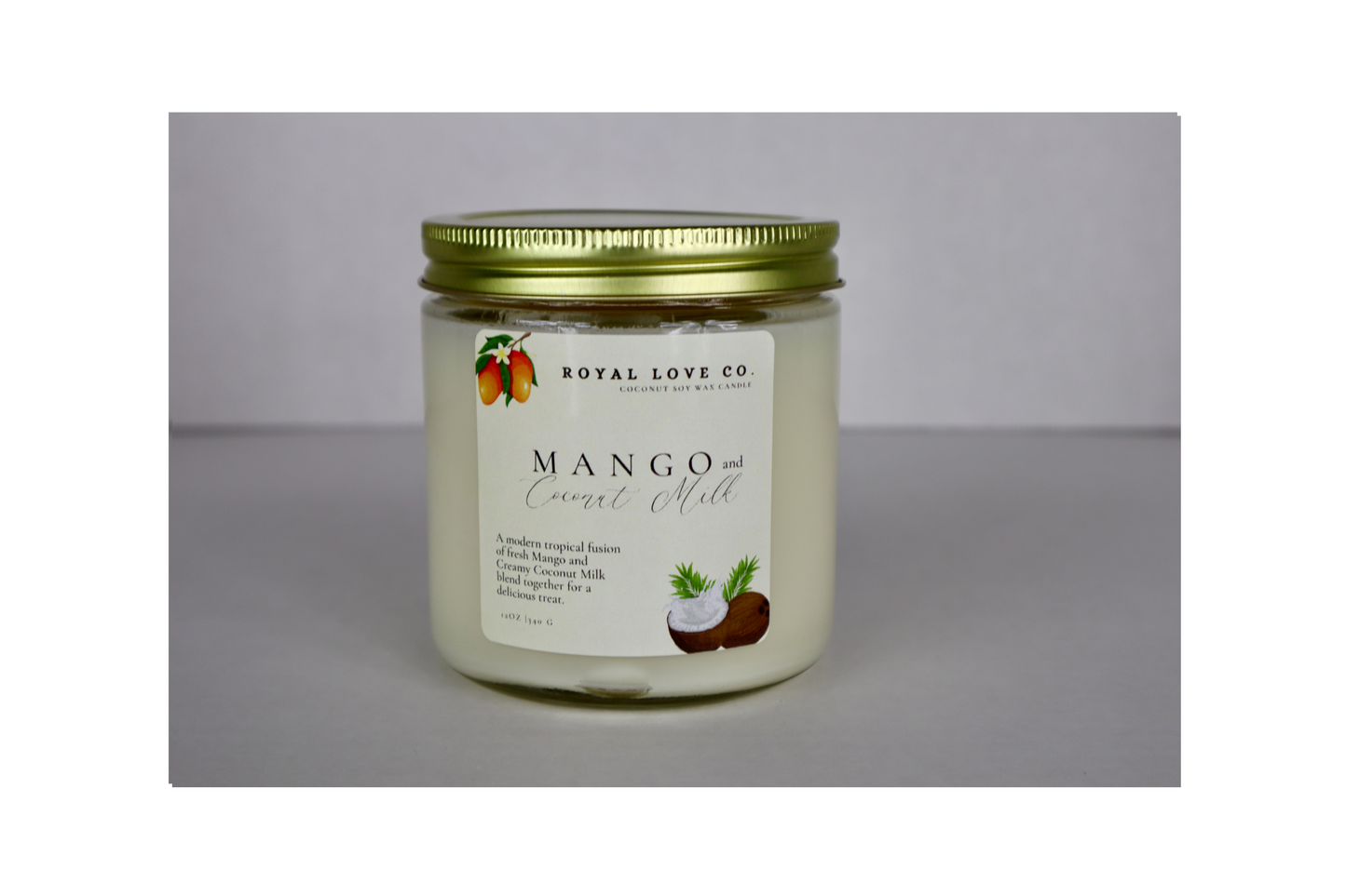 Mango and Coconut Milk All-Natural Soy-Coconut Candle.