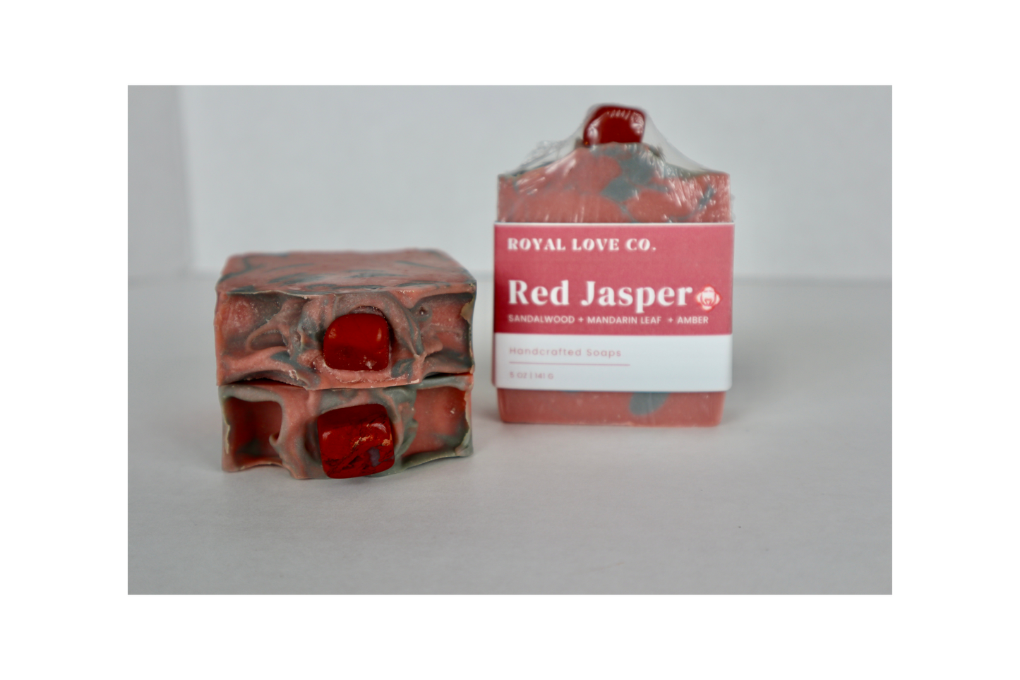 Root Chakra Soap with Red Jasper Stone.